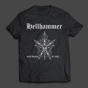 HELLHAMMER - Only Death Is Real... white model 2 - MERCH - T-SHIRT - LONGSLEEVE - HOODIE