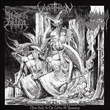 BLACK ALTAR / VARATHRON / THORNSPAWN – Emissariies Of  A Darkened Call - Emissaries Of The Darkened Call -  3 WAY SPLIT LP (black vinyl)