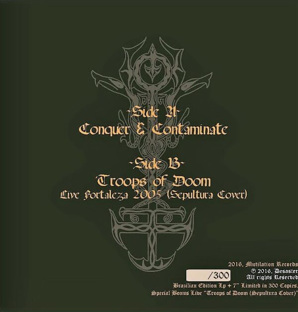 DESASTER ‎– The Oath Of An Iron Ritual LP + 7"EP (brazilian edition) - Image 5