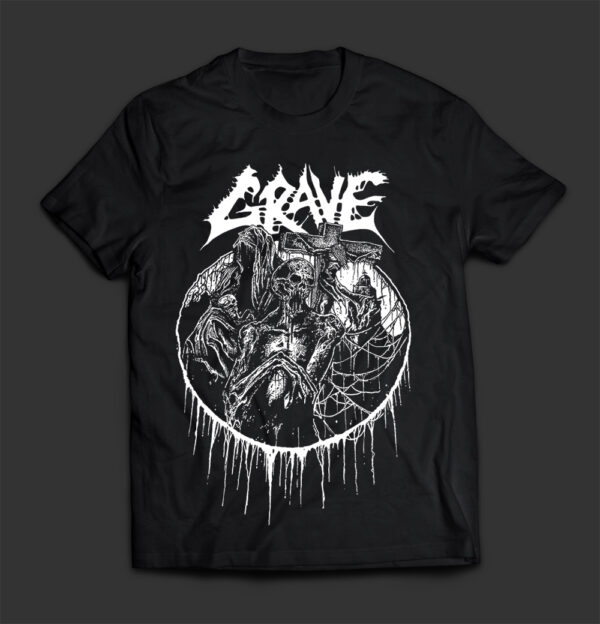 GRAVE - Into The Grave (white) (w/backprint) - T-SHIRT - LONGSLEEVE - HOODIE