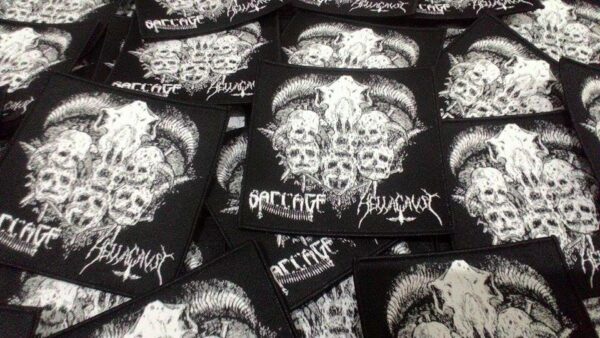 SACCAGE / HELLACAUST – Split Tape w/ Patch  (lim 50) - Image 3